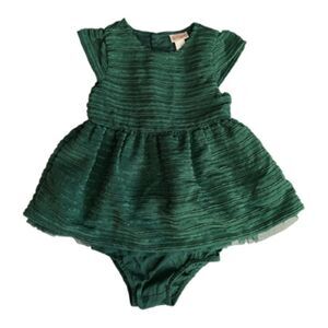 ❤️ Cat & Jack Green Christmas Dress Size 12 Months